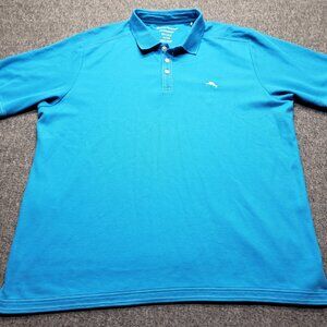 Tommy Bahama IslandZone Polo Shirt Mens XL Turquoise Supima Cotton Short Sleeve